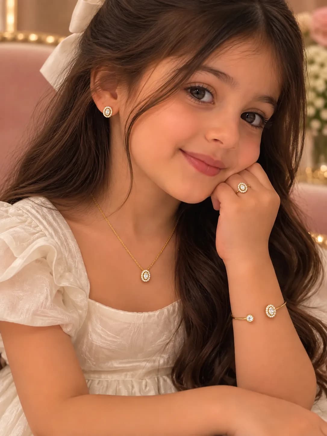 Kids’ Jewelry Set – Ring, Bangle, Earrings & Necklace